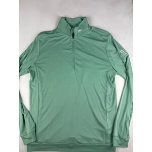 KJUS Quarter Zip Pullover Size 52L Green Snoqualmie Ridge UPF 50+ Active Top
